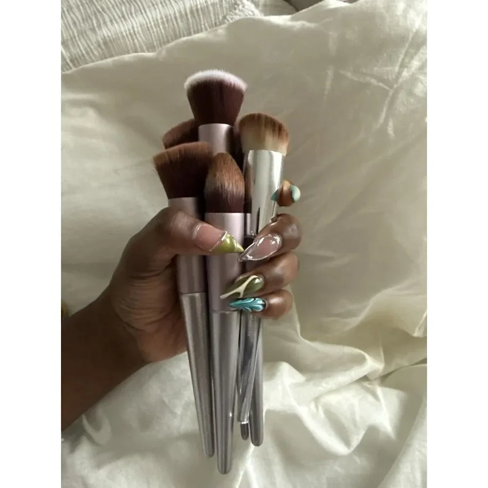 Bs-Mall 18 Pieces Purple Premium Synthetic Makeup Brushes Set With Black Case